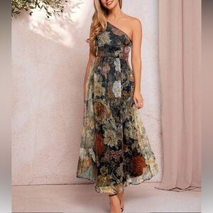 Floral One-Shoulder Dress